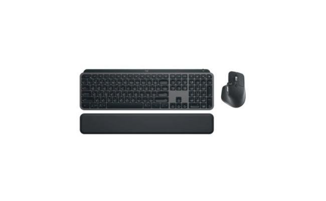 Logitech MX Keys S Combo - Performance Wireless Keyboard and Mouse with Palm Rest, Customizable Illumination, Bluetooth, USB C, Mac - Graphite